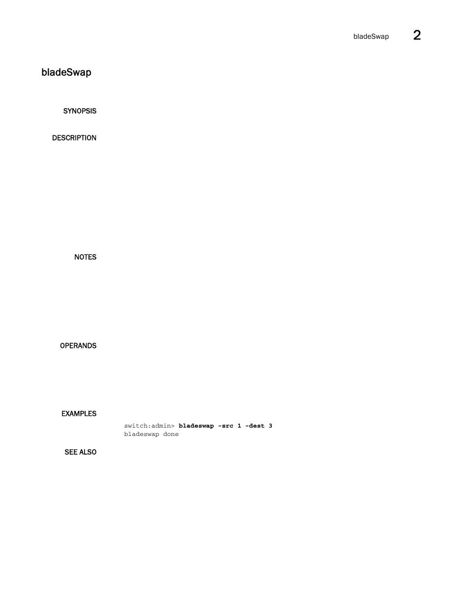 Bladeswap | Brocade Fabric OS Command Reference (Supporting Fabric OS v7.3.0) User Manual | Page 105 / 1274
