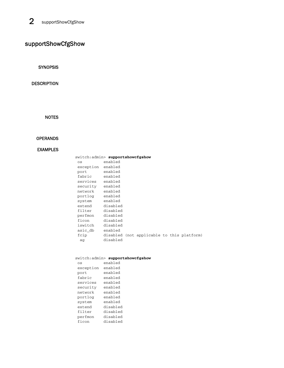 Supportshowcfgshow | Brocade Fabric OS Command Reference (Supporting Fabric OS v7.3.0) User Manual | Page 1132 / 1274
