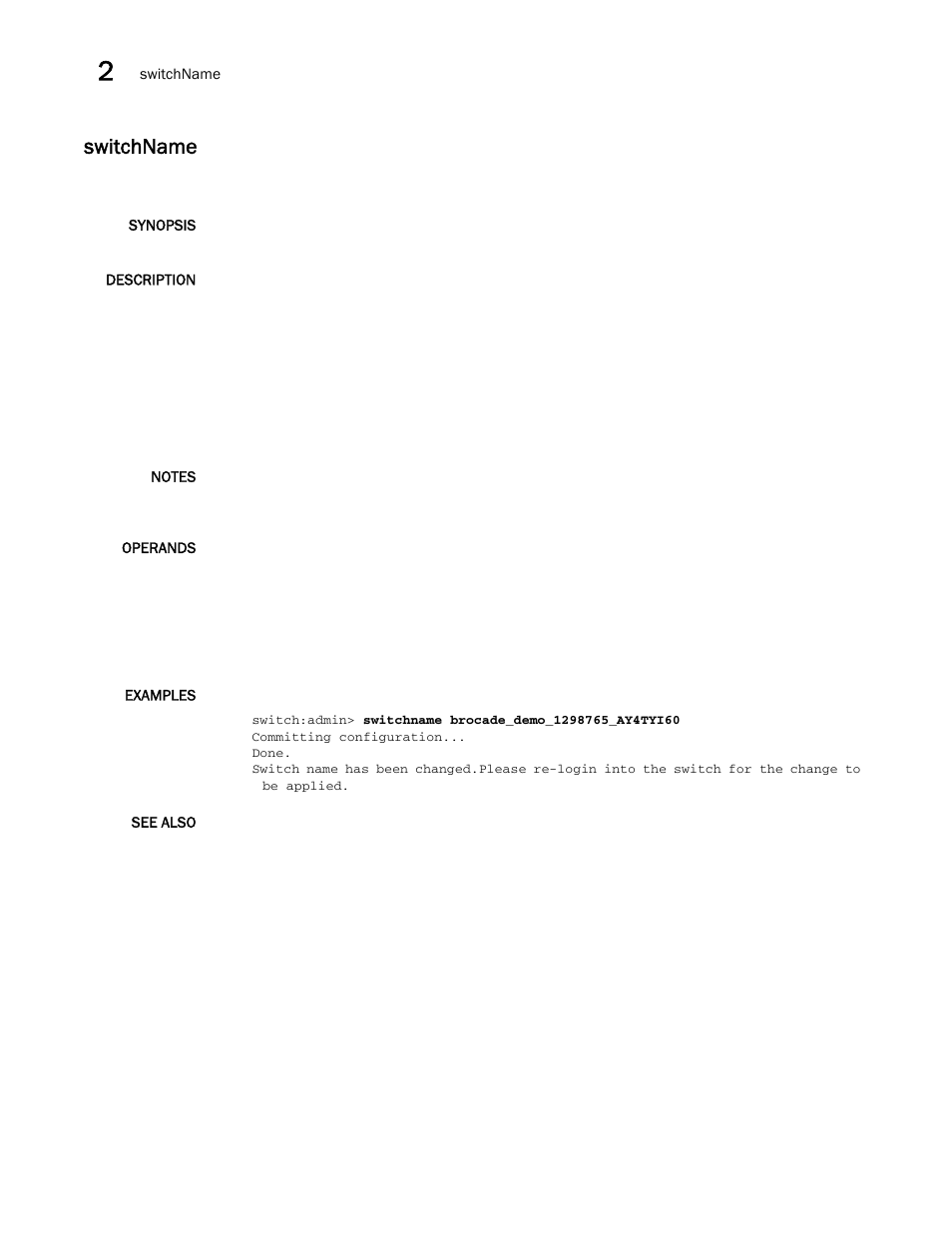 Switchname | Brocade Fabric OS Command Reference (Supporting Fabric OS v7.3.0) User Manual | Page 1142 / 1274