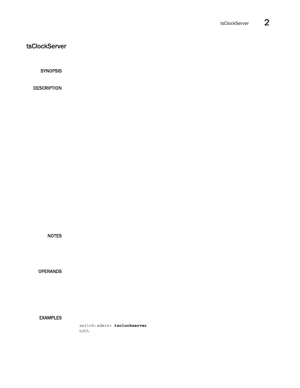 Tsclockserver | Brocade Fabric OS Command Reference (Supporting Fabric OS v7.3.0) User Manual | Page 1203 / 1274