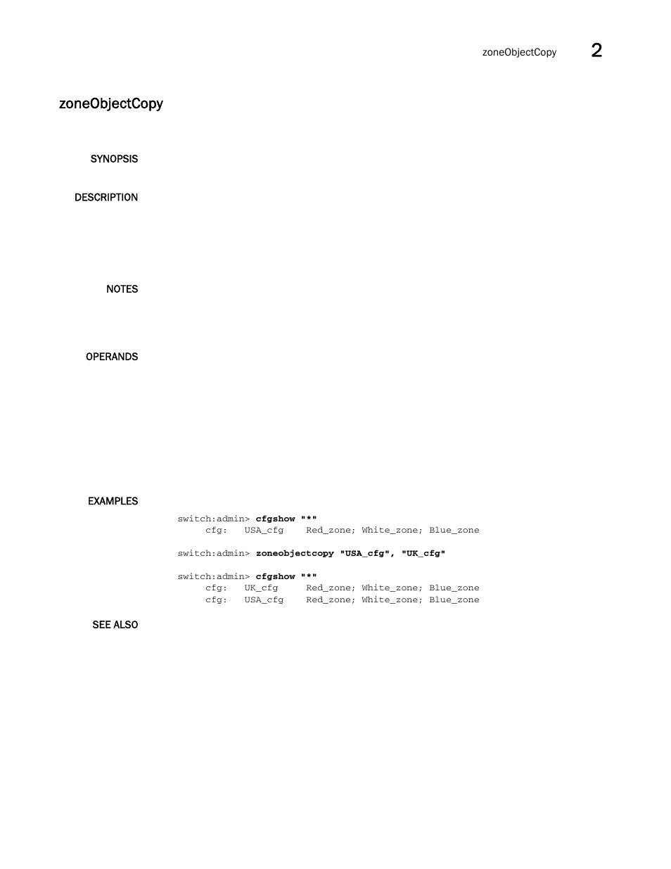 Zoneobjectcopy | Brocade Fabric OS Command Reference (Supporting Fabric OS v7.3.0) User Manual | Page 1247 / 1274