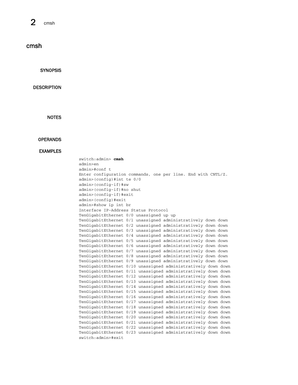 Cmsh | Brocade Fabric OS Command Reference (Supporting Fabric OS v7.3.0) User Manual | Page 166 / 1274