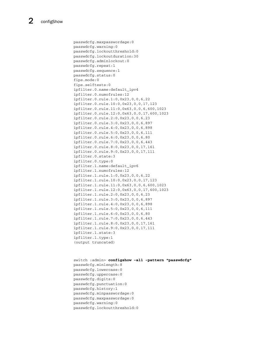 Brocade Fabric OS Command Reference (Supporting Fabric OS v7.3.0) User Manual | Page 180 / 1274