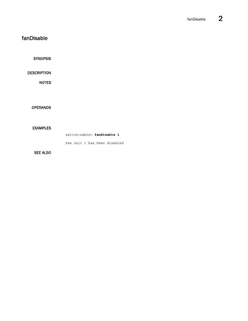 Fandisable | Brocade Fabric OS Command Reference (Supporting Fabric OS v7.3.0) User Manual | Page 321 / 1274