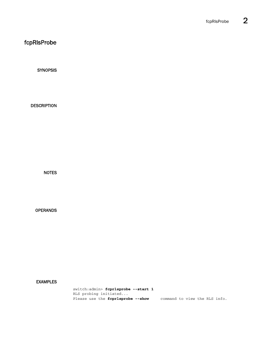 Fcprlsprobe | Brocade Fabric OS Command Reference (Supporting Fabric OS v7.3.0) User Manual | Page 359 / 1274