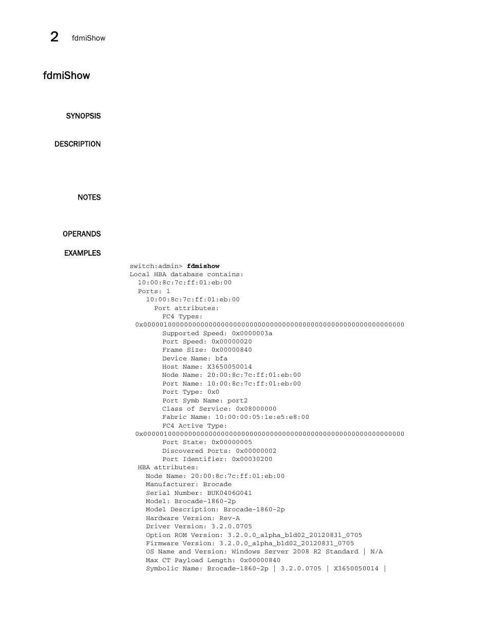 Fdmishow | Brocade Fabric OS Command Reference (Supporting Fabric OS v7.3.0) User Manual | Page 398 / 1274