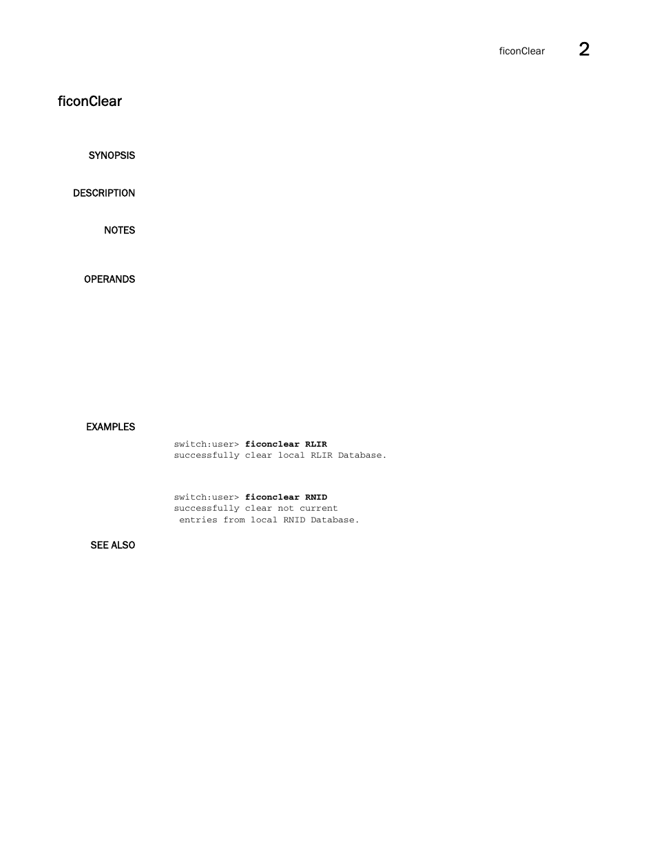 Ficonclear | Brocade Fabric OS Command Reference (Supporting Fabric OS v7.3.0) User Manual | Page 403 / 1274