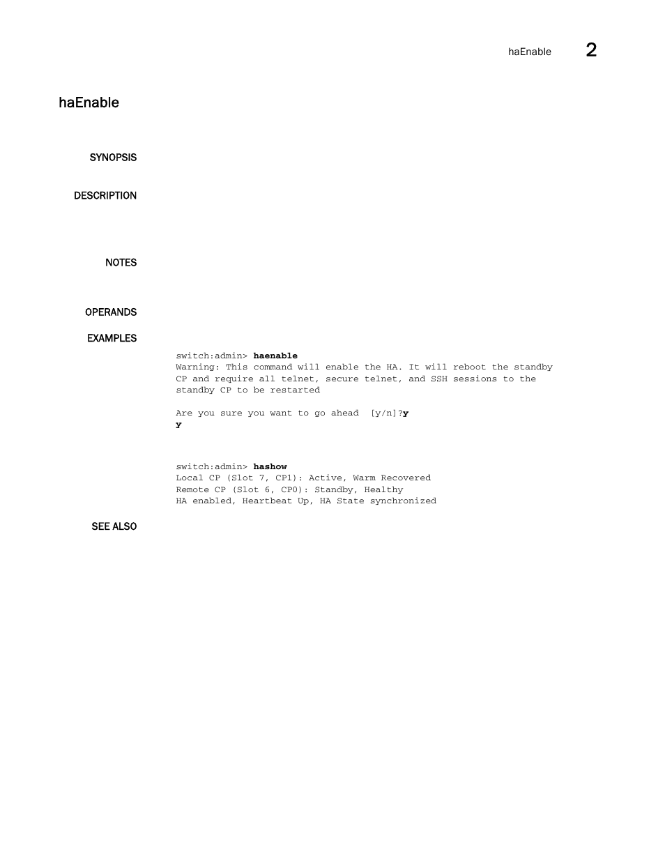 Haenable | Brocade Fabric OS Command Reference (Supporting Fabric OS v7.3.0) User Manual | Page 499 / 1274
