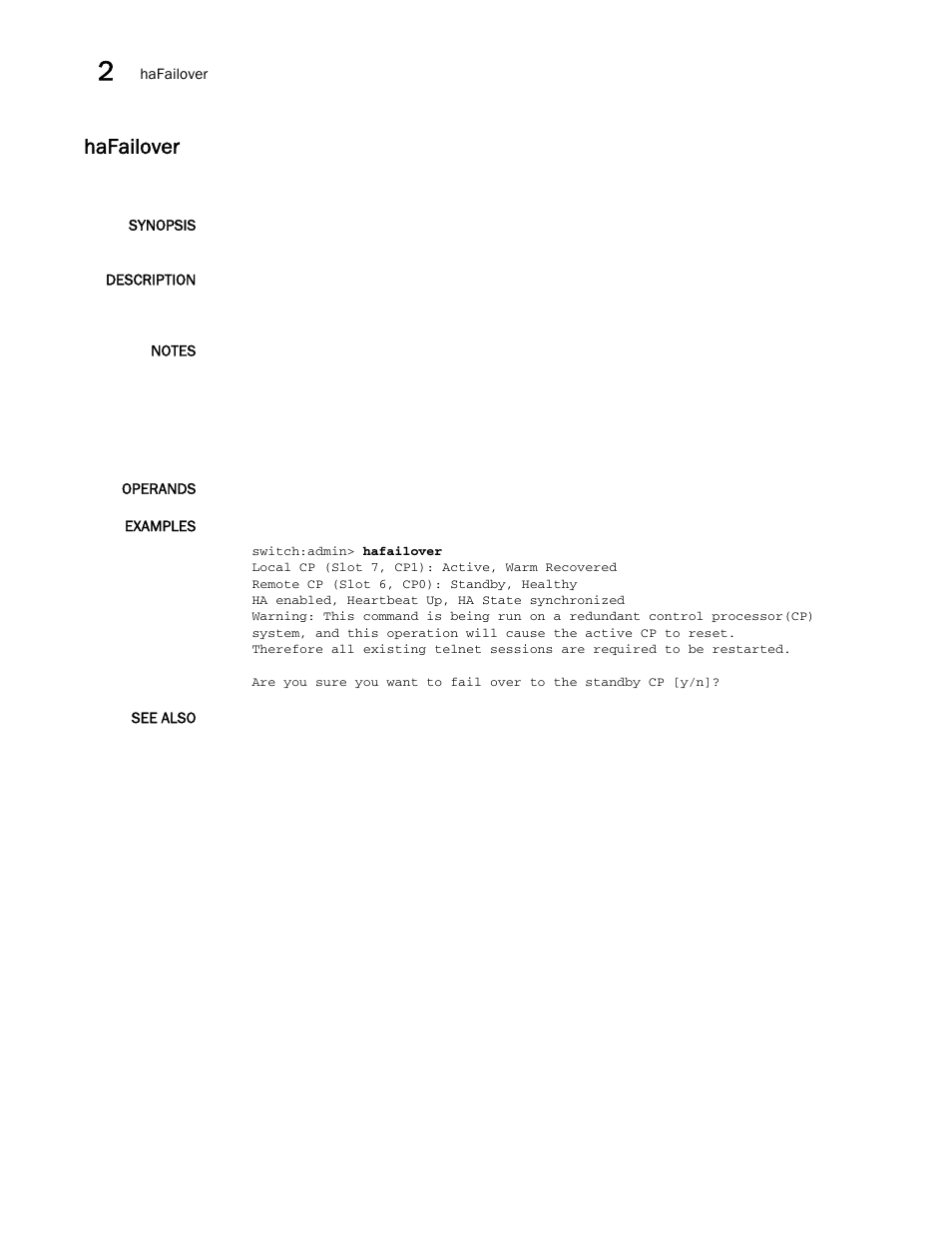 Hafailover | Brocade Fabric OS Command Reference (Supporting Fabric OS v7.3.0) User Manual | Page 500 / 1274