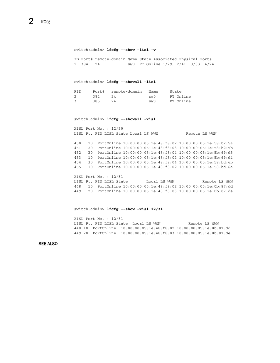 Brocade Fabric OS Command Reference (Supporting Fabric OS v7.3.0) User Manual | Page 574 / 1274