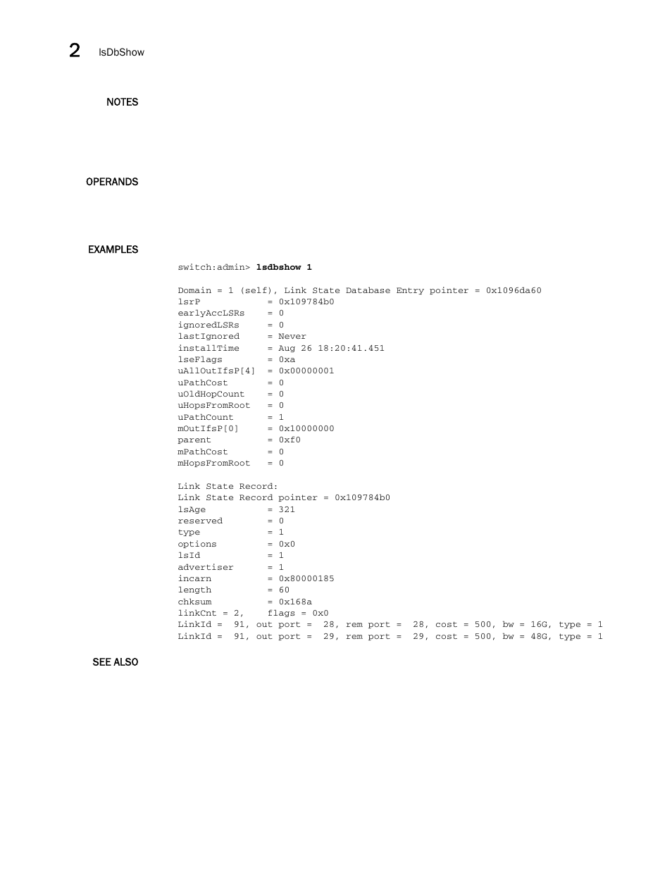 Brocade Fabric OS Command Reference (Supporting Fabric OS v7.3.0) User Manual | Page 606 / 1274