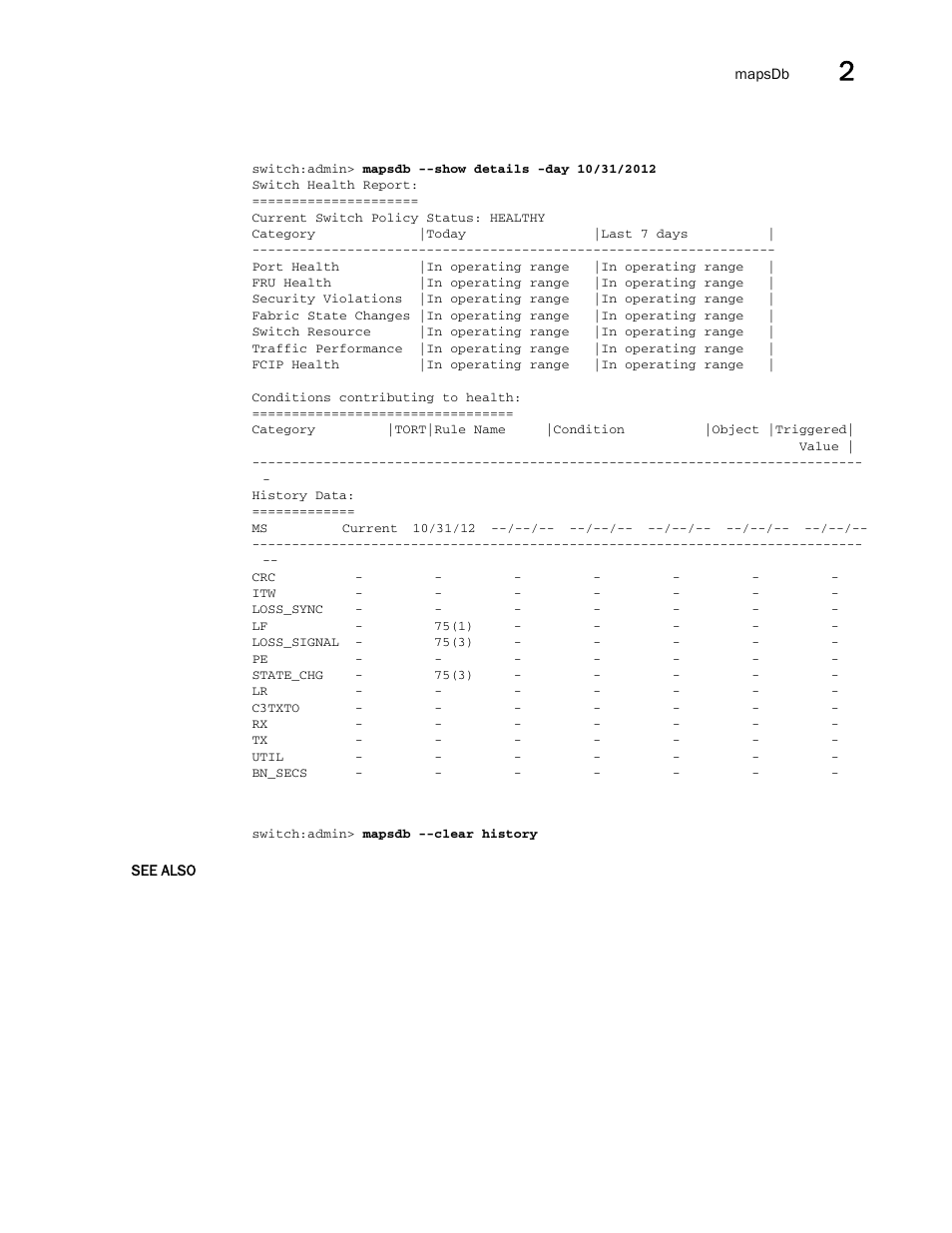 Brocade Fabric OS Command Reference (Supporting Fabric OS v7.3.0) User Manual | Page 615 / 1274