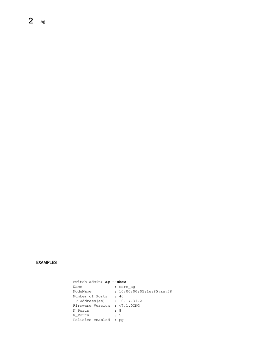 Brocade Fabric OS Command Reference (Supporting Fabric OS v7.3.0) User Manual | Page 62 / 1274