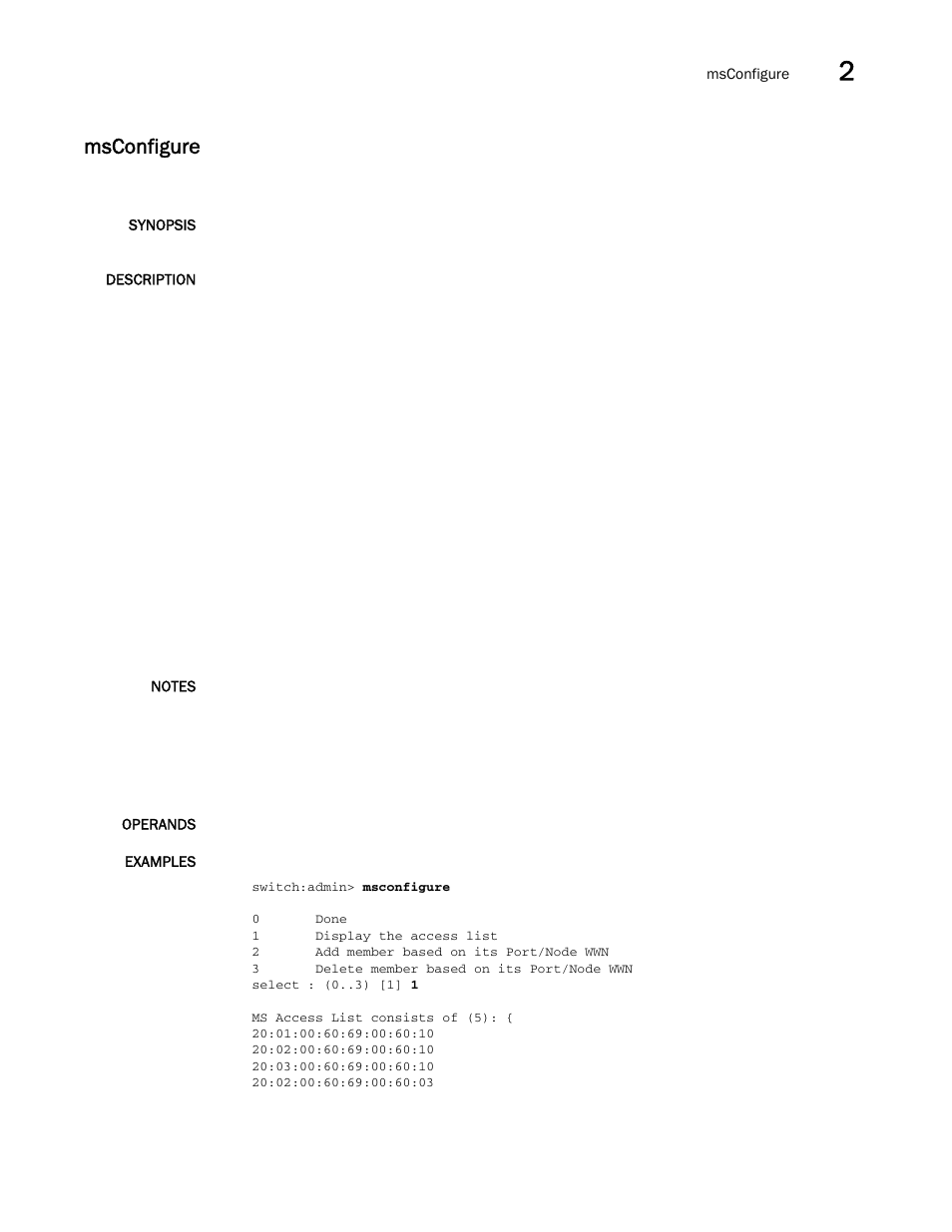 Msconfigure | Brocade Fabric OS Command Reference (Supporting Fabric OS v7.3.0) User Manual | Page 633 / 1274