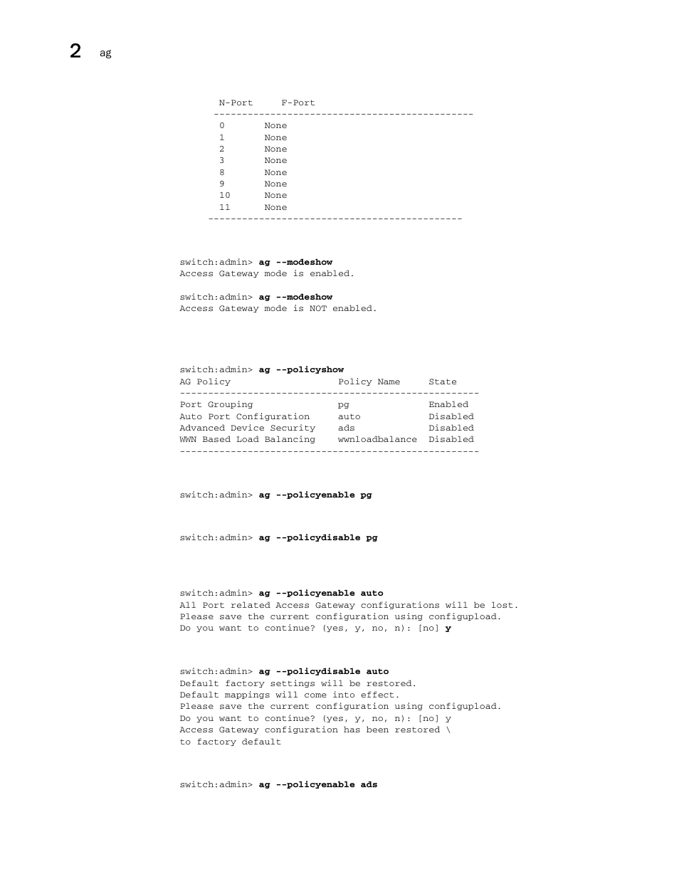 Brocade Fabric OS Command Reference (Supporting Fabric OS v7.3.0) User Manual | Page 64 / 1274