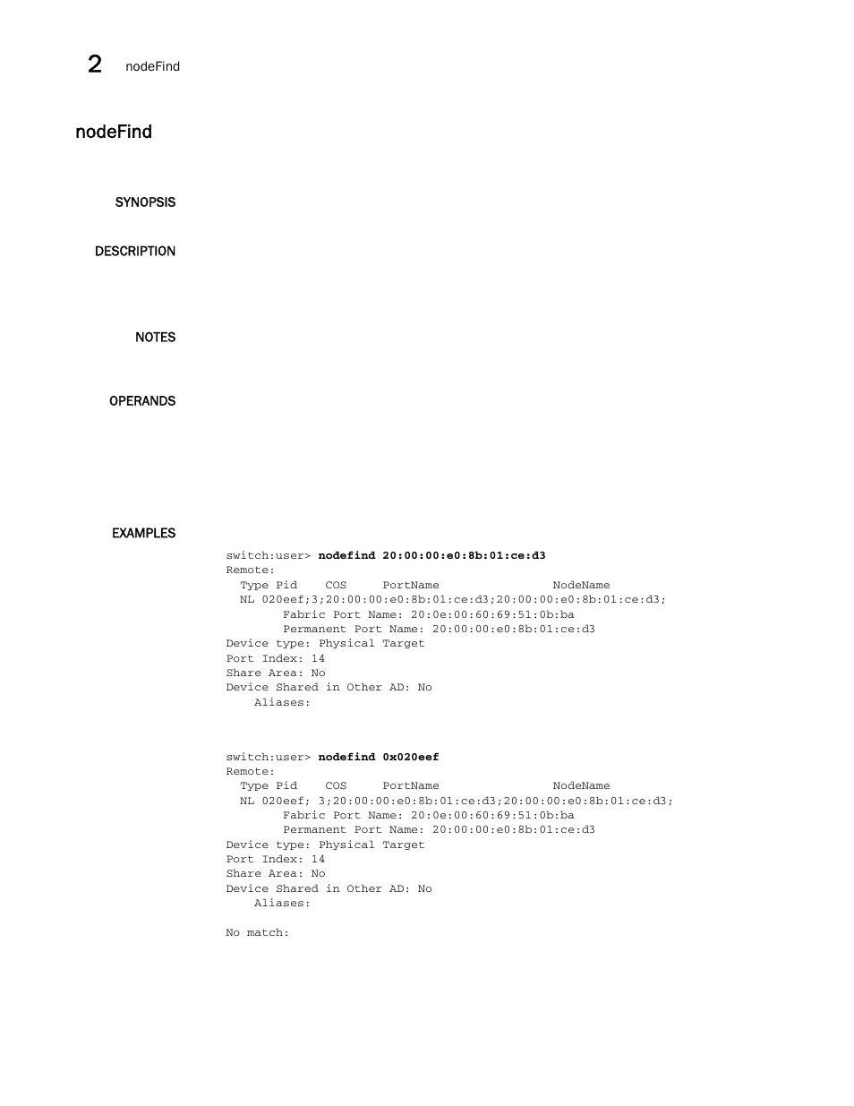 Nodefind | Brocade Fabric OS Command Reference (Supporting Fabric OS v7.3.0) User Manual | Page 648 / 1274