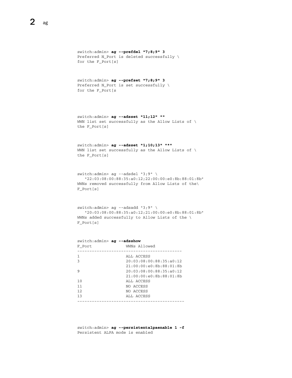 Brocade Fabric OS Command Reference (Supporting Fabric OS v7.3.0) User Manual | Page 70 / 1274