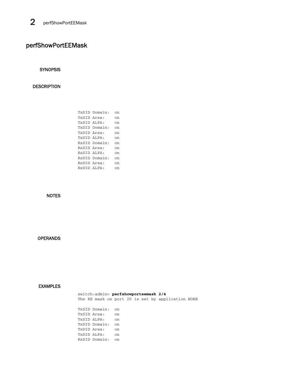 Perfshowporteemask | Brocade Fabric OS Command Reference (Supporting Fabric OS v7.3.0) User Manual | Page 708 / 1274