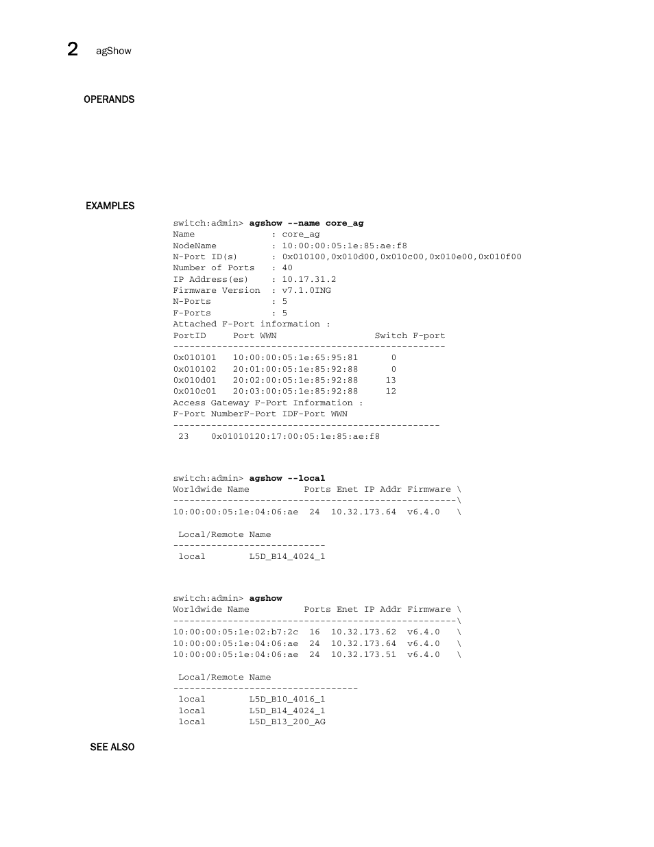 Brocade Fabric OS Command Reference (Supporting Fabric OS v7.3.0) User Manual | Page 78 / 1274