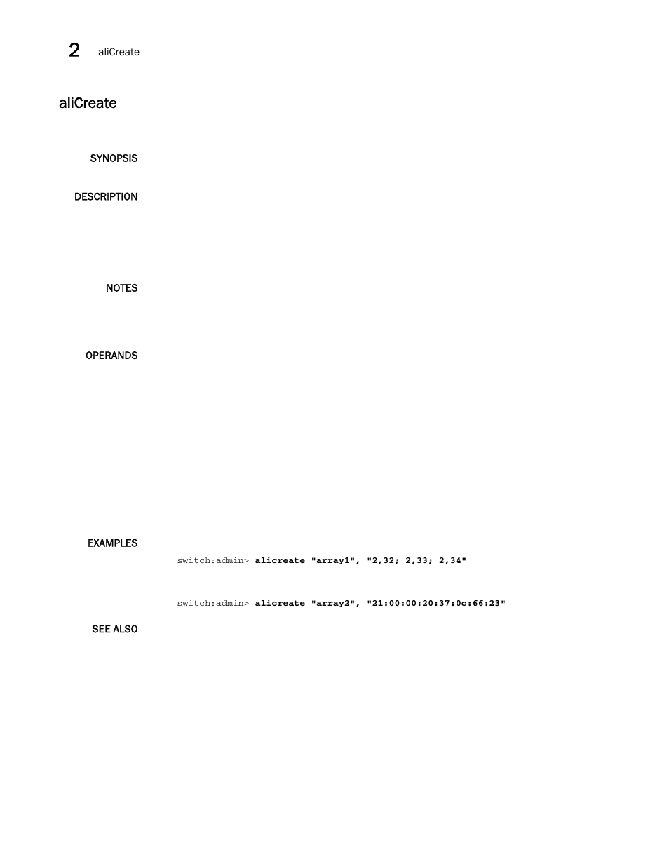 Alicreate | Brocade Fabric OS Command Reference (Supporting Fabric OS v7.3.0) User Manual | Page 80 / 1274