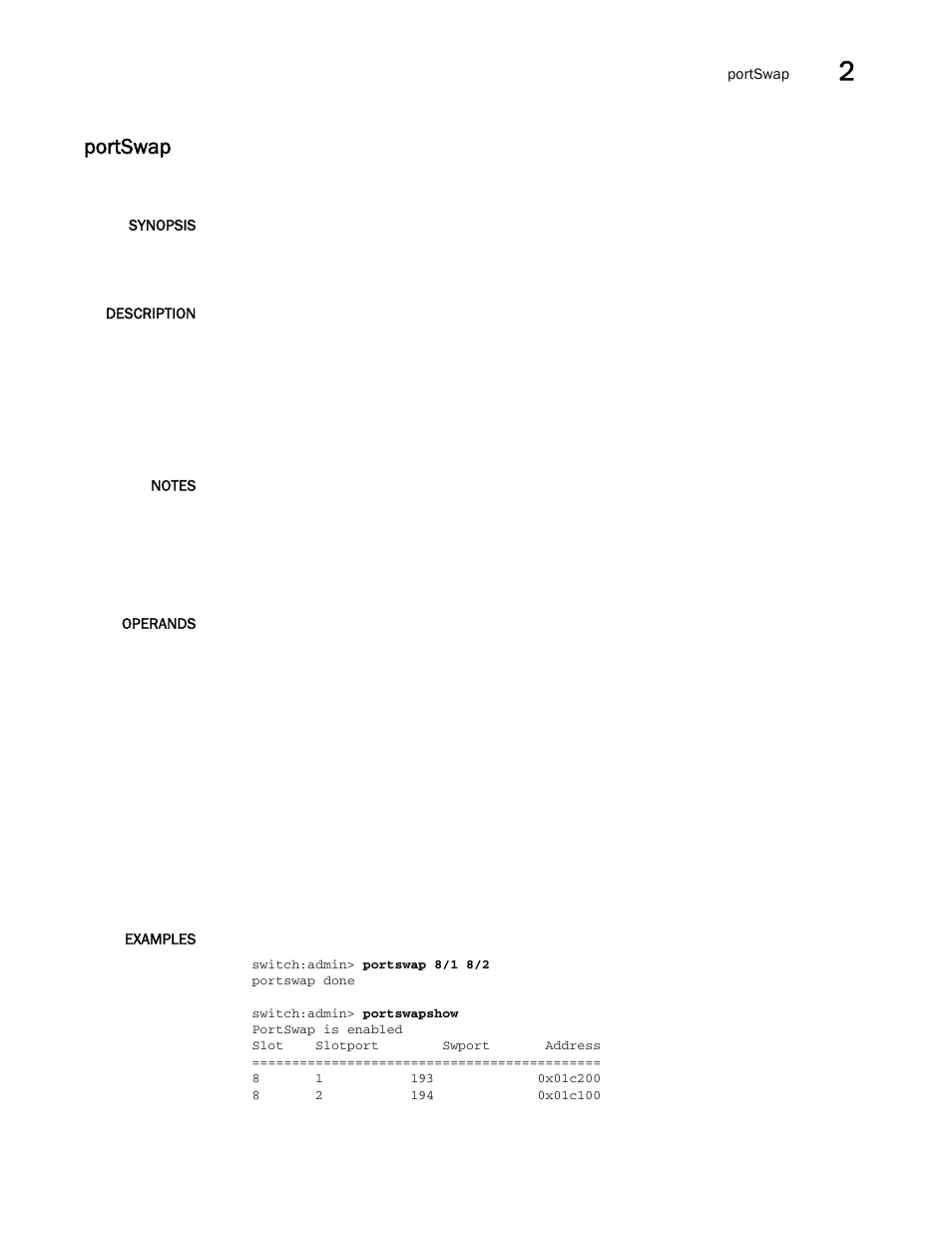 Portswap | Brocade Fabric OS Command Reference (Supporting Fabric OS v7.3.0) User Manual | Page 979 / 1274