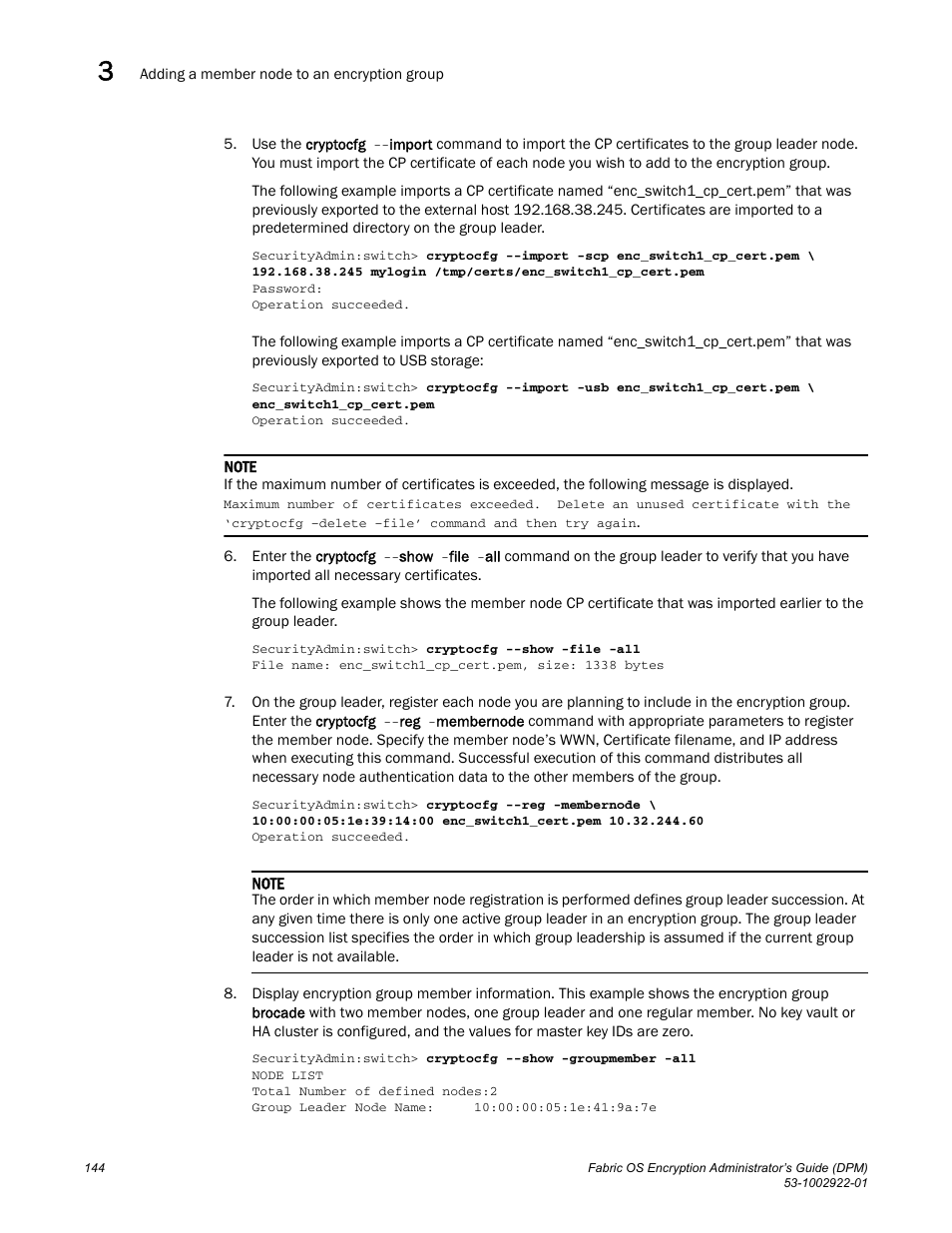 Brocade Fabric OS Encryption Administrator’s Guide Supporting RSA Data Protection Manager (DPM) Environments (Supporting Fabric OS v7.2.0) User Manual | Page 164 / 332