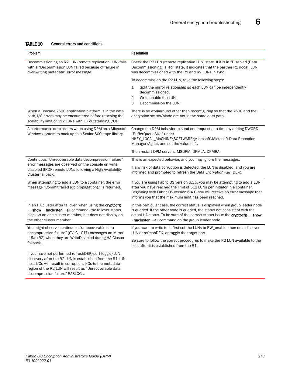 Brocade Fabric OS Encryption Administrator’s Guide Supporting RSA Data Protection Manager (DPM) Environments (Supporting Fabric OS v7.2.0) User Manual | Page 293 / 332