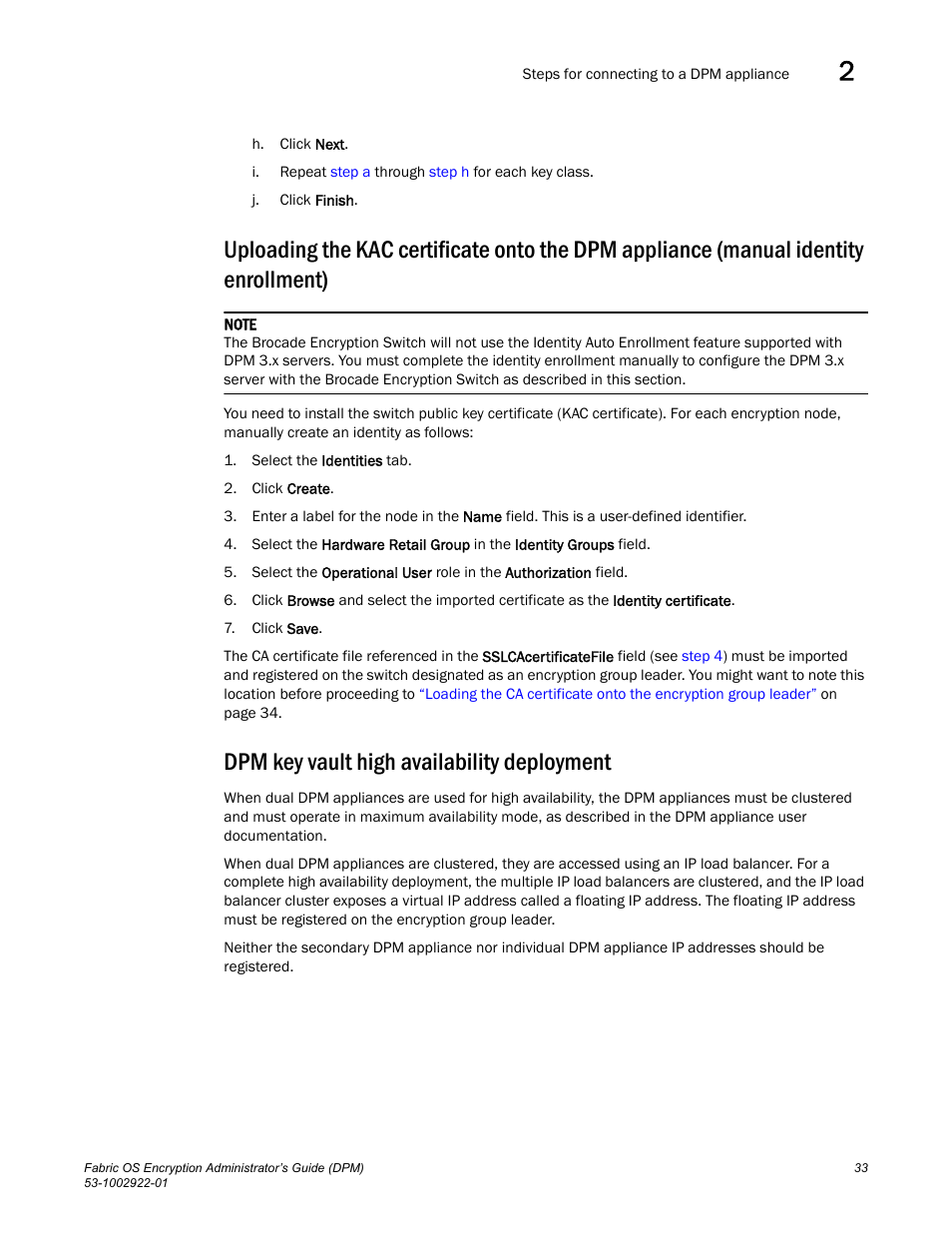Dpm key vault high availability deployment | Brocade Fabric OS Encryption Administrator’s Guide Supporting RSA Data Protection Manager (DPM) Environments (Supporting Fabric OS v7.2.0) User Manual | Page 53 / 332