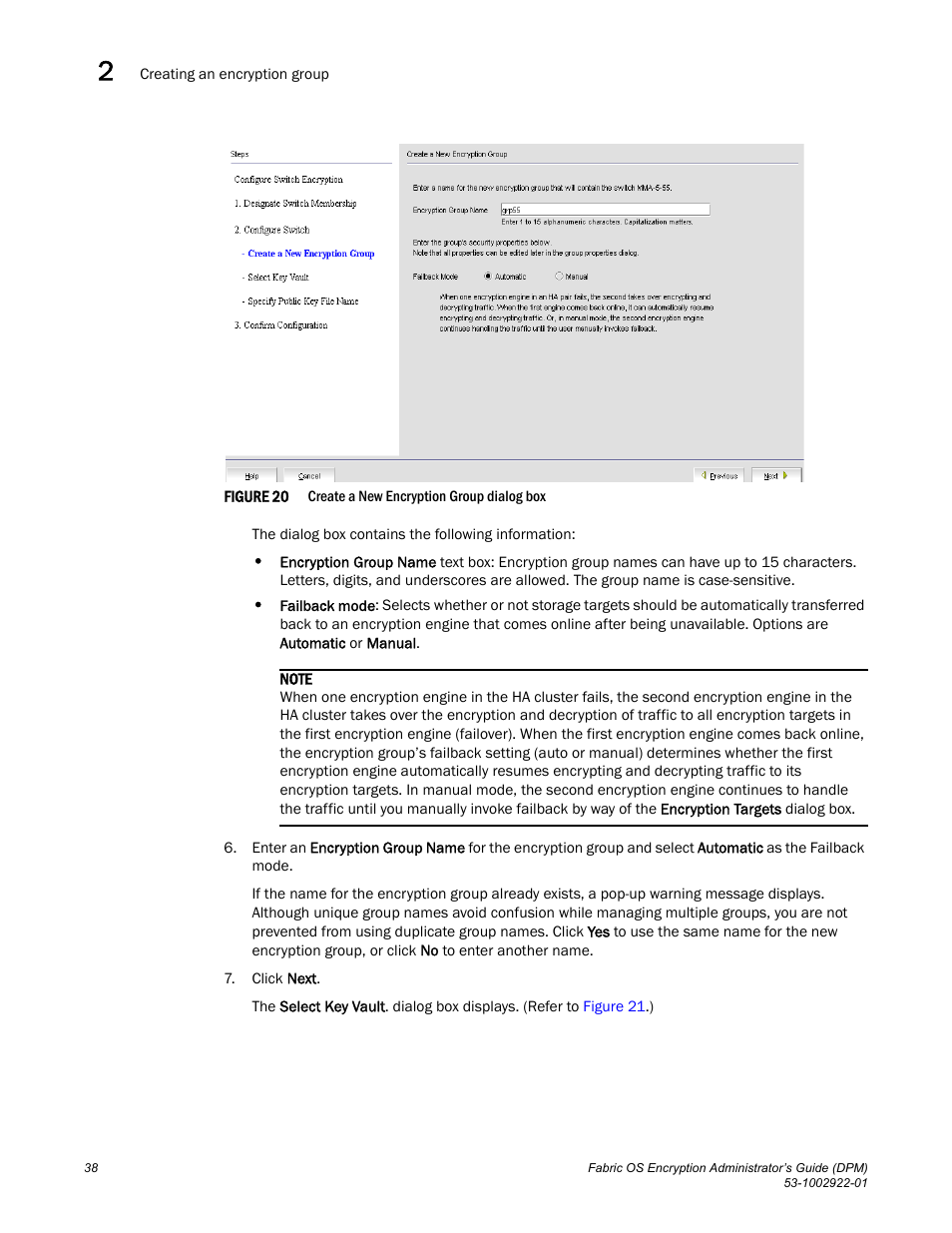 Figure 20 | Brocade Fabric OS Encryption Administrator’s Guide Supporting RSA Data Protection Manager (DPM) Environments (Supporting Fabric OS v7.2.0) User Manual | Page 58 / 332