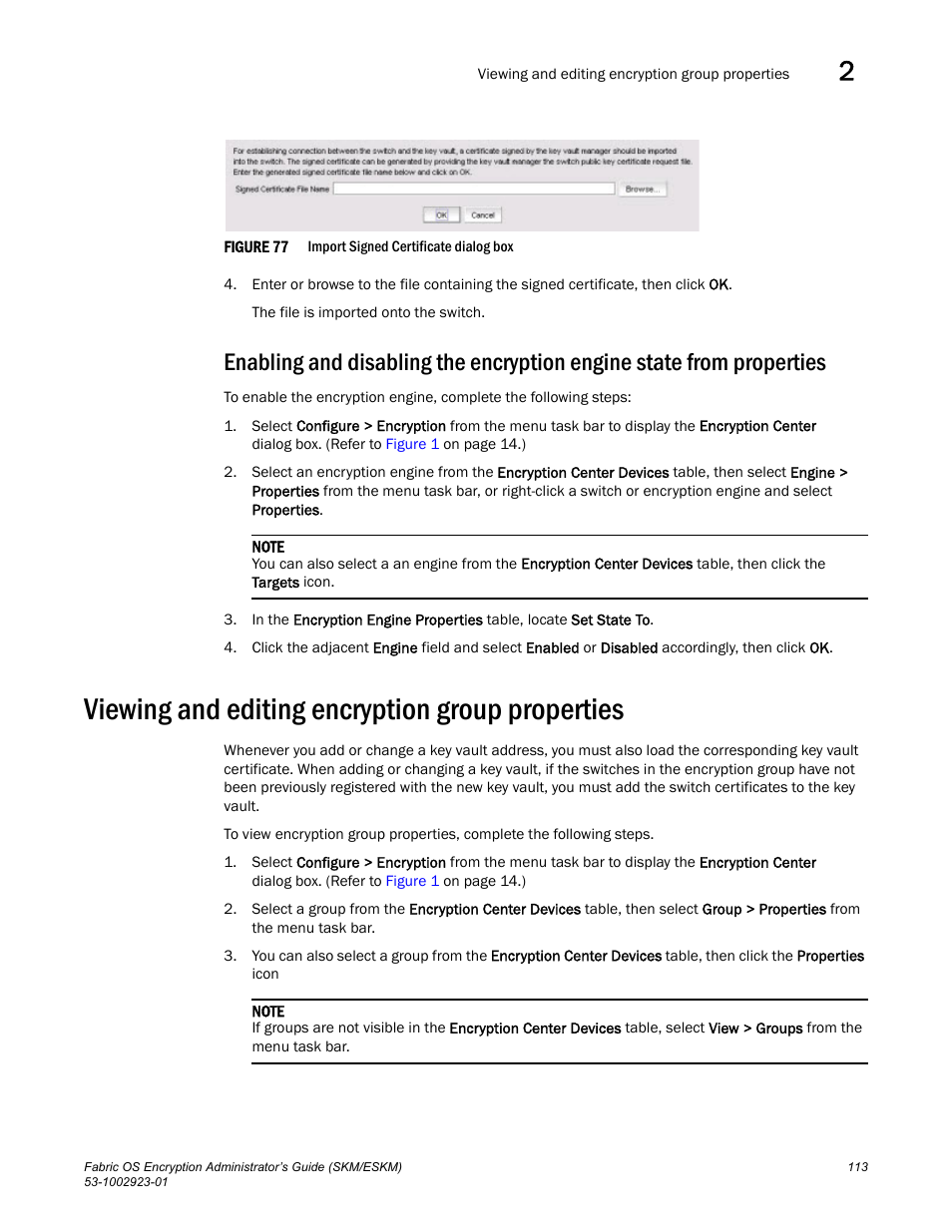 Viewing and editing encryption group properties, Figure 77 | Brocade Fabric OS Encryption Administrator’s Guide Supporting HP Secure Key Manager (SKM) and HP Enterprise Secure Key Manager (ESKM) Environments (Supporting Fabric OS v7.2.0) User Manual | Page 133 / 324