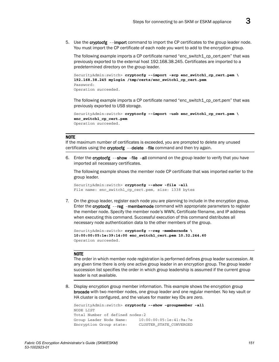 Brocade Fabric OS Encryption Administrator’s Guide Supporting HP Secure Key Manager (SKM) and HP Enterprise Secure Key Manager (ESKM) Environments (Supporting Fabric OS v7.2.0) User Manual | Page 171 / 324