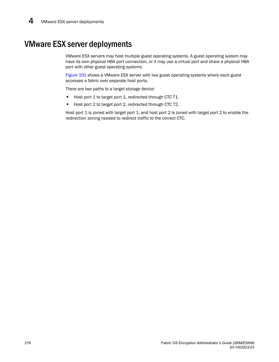 Vmware esx server deployments | Brocade Fabric OS Encryption Administrator’s Guide Supporting HP Secure Key Manager (SKM) and HP Enterprise Secure Key Manager (ESKM) Environments (Supporting Fabric OS v7.2.0) User Manual | Page 236 / 324