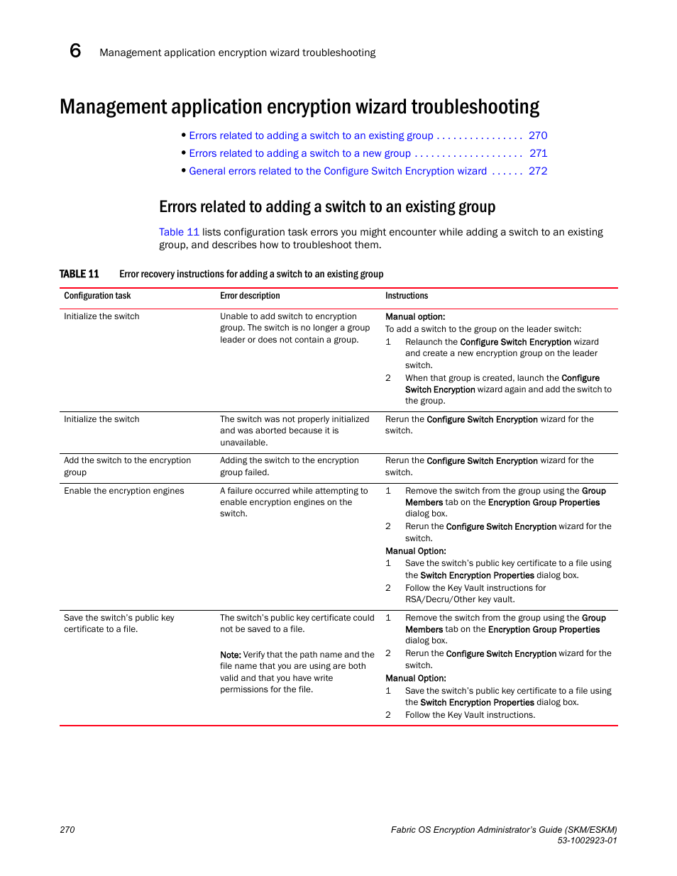 Brocade Fabric OS Encryption Administrator’s Guide Supporting HP Secure Key Manager (SKM) and HP Enterprise Secure Key Manager (ESKM) Environments (Supporting Fabric OS v7.2.0) User Manual | Page 290 / 324