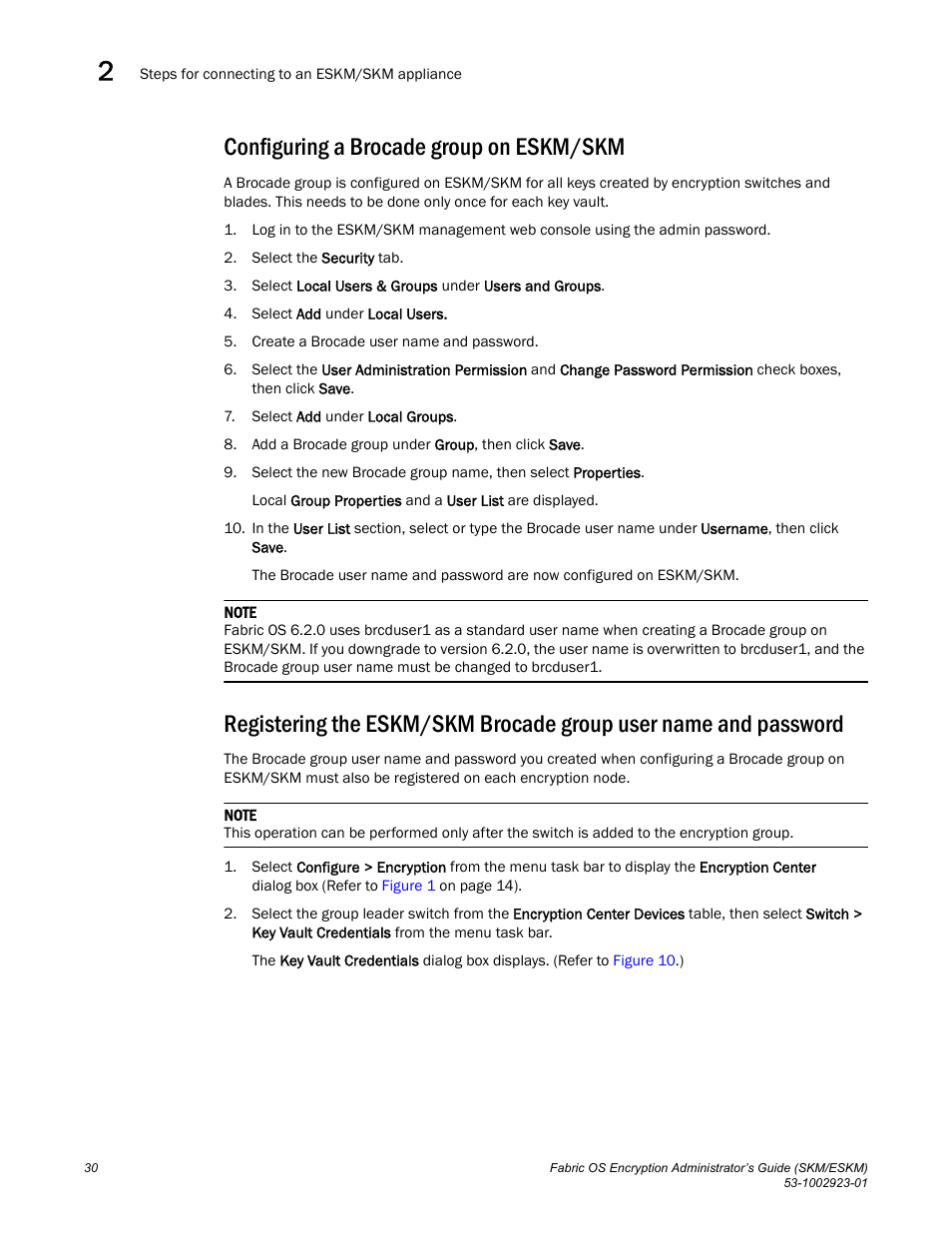 Configuring a brocade group on eskm/skm, Configuring a brocade group on, Eskm/skm | Brocade Fabric OS Encryption Administrator’s Guide Supporting HP Secure Key Manager (SKM) and HP Enterprise Secure Key Manager (ESKM) Environments (Supporting Fabric OS v7.2.0) User Manual | Page 50 / 324