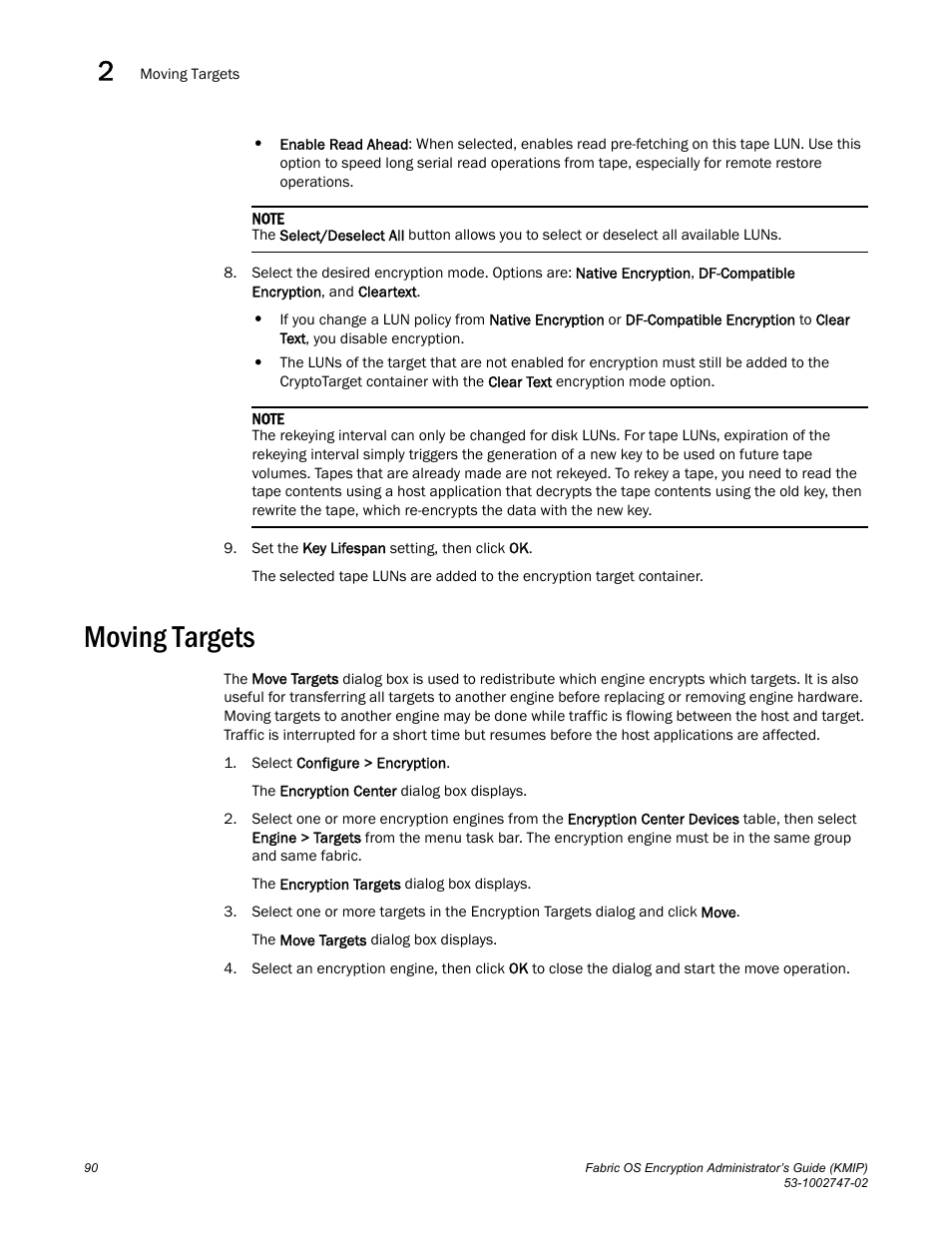Moving targets | Brocade Fabric OS Encryption Administrator’s Guide Supporting Key Management Interoperability Protocol (KMIP) Key-Compliant Environments (Supporting Fabric OS v7.1.0) User Manual | Page 108 / 322