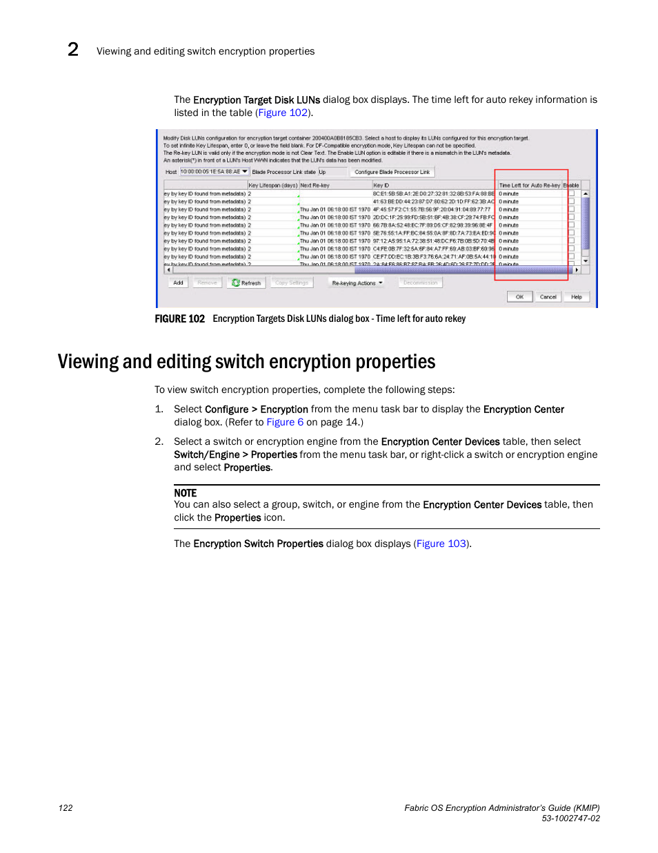 Viewing and editing switch encryption properties | Brocade Fabric OS Encryption Administrator’s Guide Supporting Key Management Interoperability Protocol (KMIP) Key-Compliant Environments (Supporting Fabric OS v7.1.0) User Manual | Page 140 / 322
