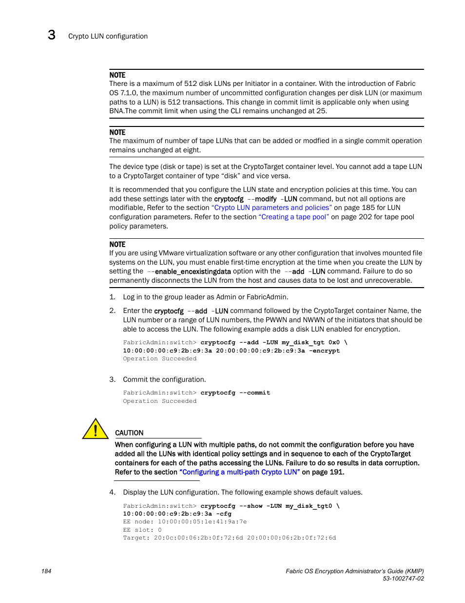 Brocade Fabric OS Encryption Administrator’s Guide Supporting Key Management Interoperability Protocol (KMIP) Key-Compliant Environments (Supporting Fabric OS v7.1.0) User Manual | Page 202 / 322