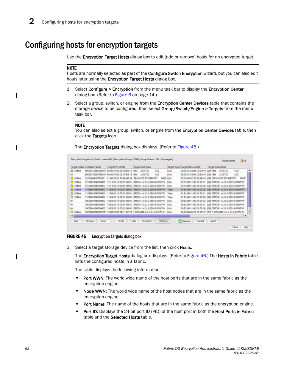 Configuring hosts for encryption targets | Brocade Fabric OS Encryption Administrator’s Guide Supporting NetApp Lifetime Key Manager (LKM) and KeySecure Storage Secure Key Manager (SSKM) Environments (Supporting Fabric OS v7.2.0) User Manual | Page 80 / 300