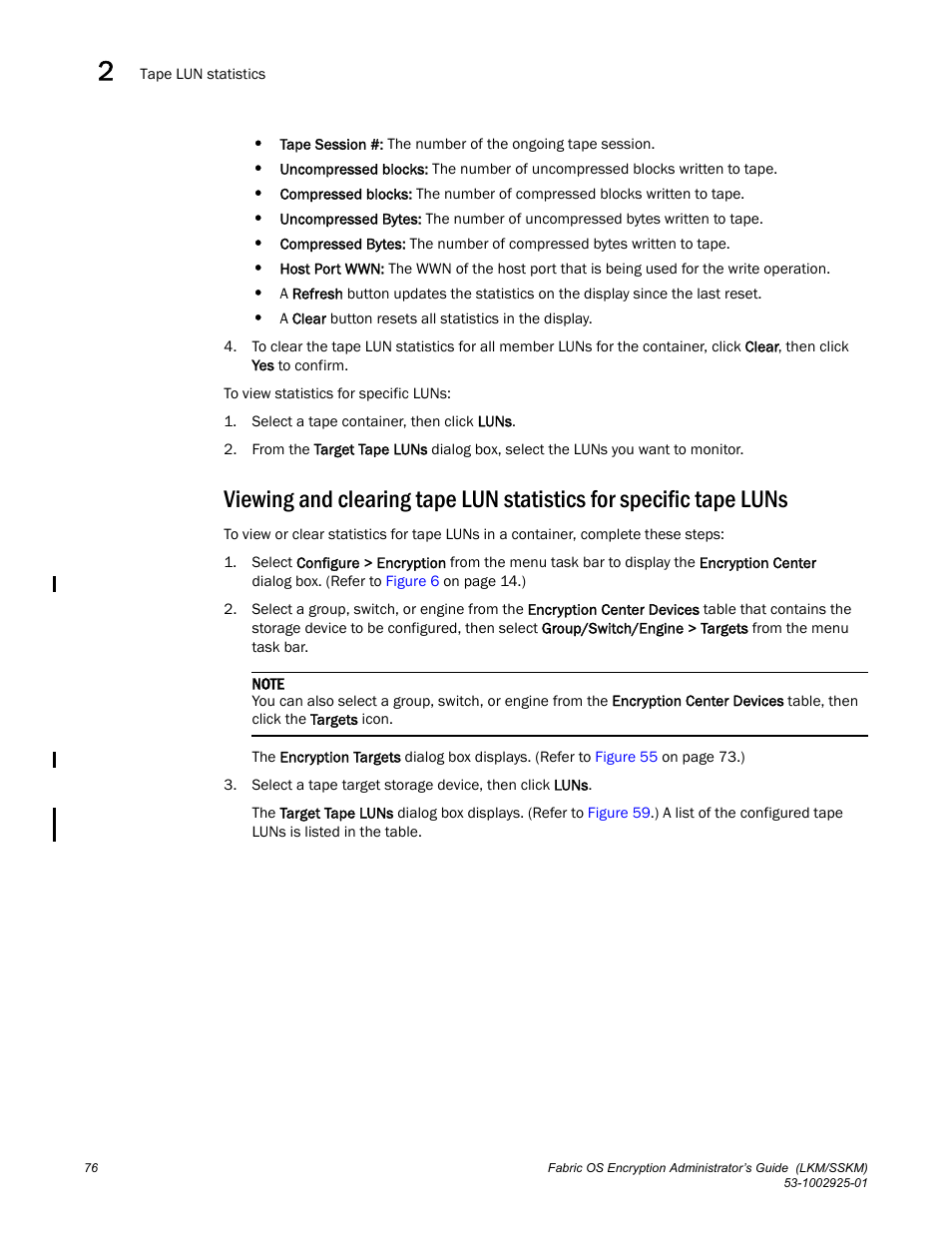 Brocade Fabric OS Encryption Administrator’s Guide Supporting NetApp Lifetime Key Manager (LKM) and KeySecure Storage Secure Key Manager (SSKM) Environments (Supporting Fabric OS v7.2.0) User Manual | Page 94 / 300