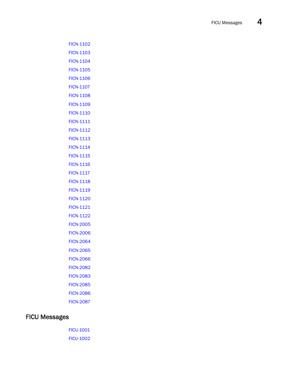 Ficu messages | Brocade Fabric OS Message Reference (Supporting Fabric OS v7.3.0) User Manual | Page 107 / 1008