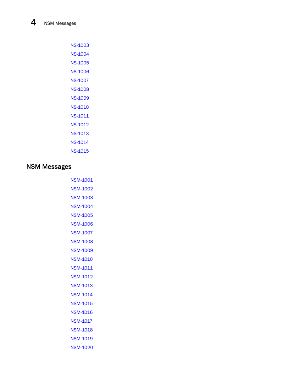 Nsm messages | Brocade Fabric OS Message Reference (Supporting Fabric OS v7.3.0) User Manual | Page 128 / 1008