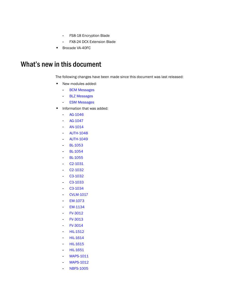 What’s new in this document | Brocade Fabric OS Message Reference (Supporting Fabric OS v7.3.0) User Manual | Page 15 / 1008