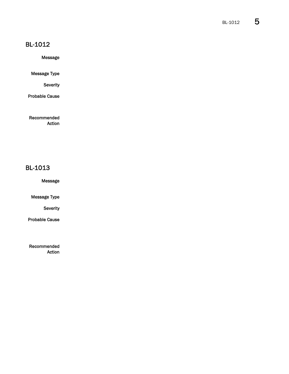 Bl-1012, Bl-1013 | Brocade Fabric OS Message Reference (Supporting Fabric OS v7.3.0) User Manual | Page 203 / 1008