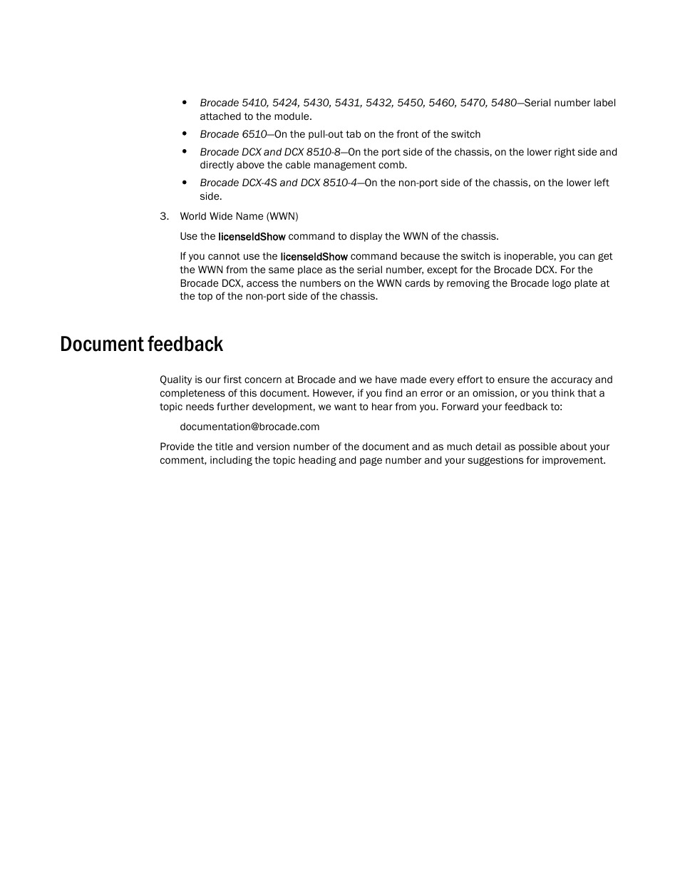 Document feedback | Brocade Fabric OS Message Reference (Supporting Fabric OS v7.3.0) User Manual | Page 21 / 1008