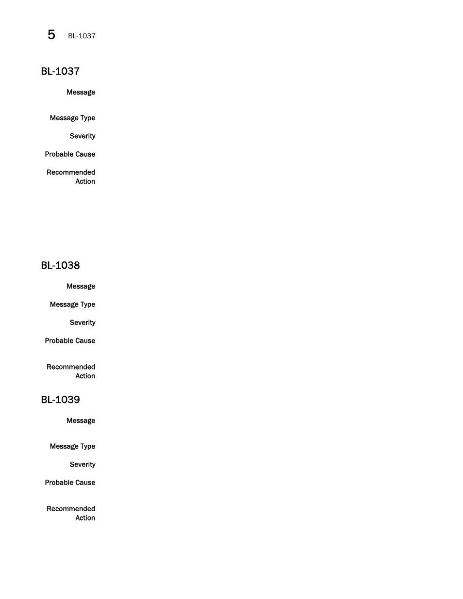 Bl-1037, Bl-1038, Bl-1039 | Brocade Fabric OS Message Reference (Supporting Fabric OS v7.3.0) User Manual | Page 212 / 1008