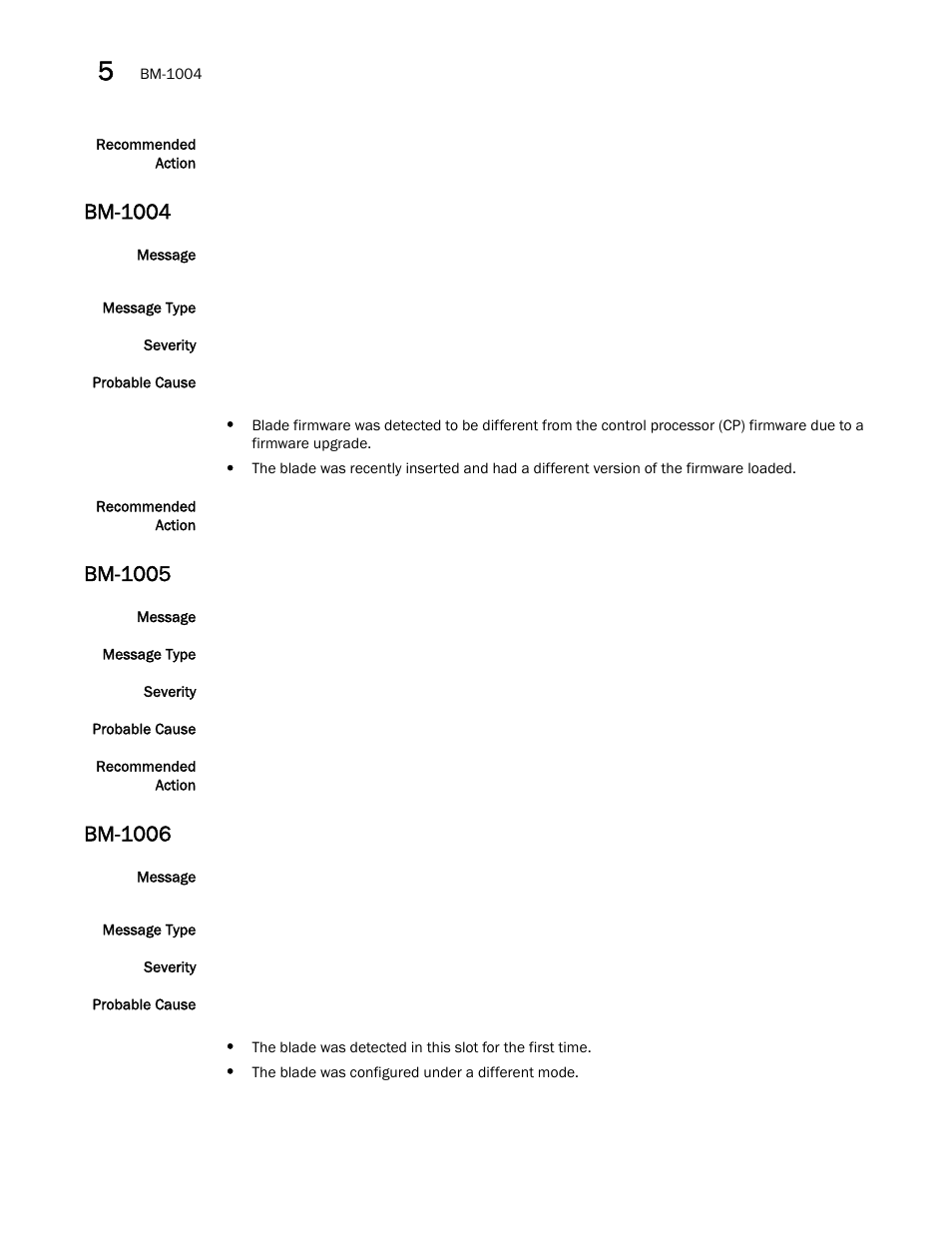 Bm-1004, Bm-1005, Bm-1006 | Brocade Fabric OS Message Reference (Supporting Fabric OS v7.3.0) User Manual | Page 222 / 1008