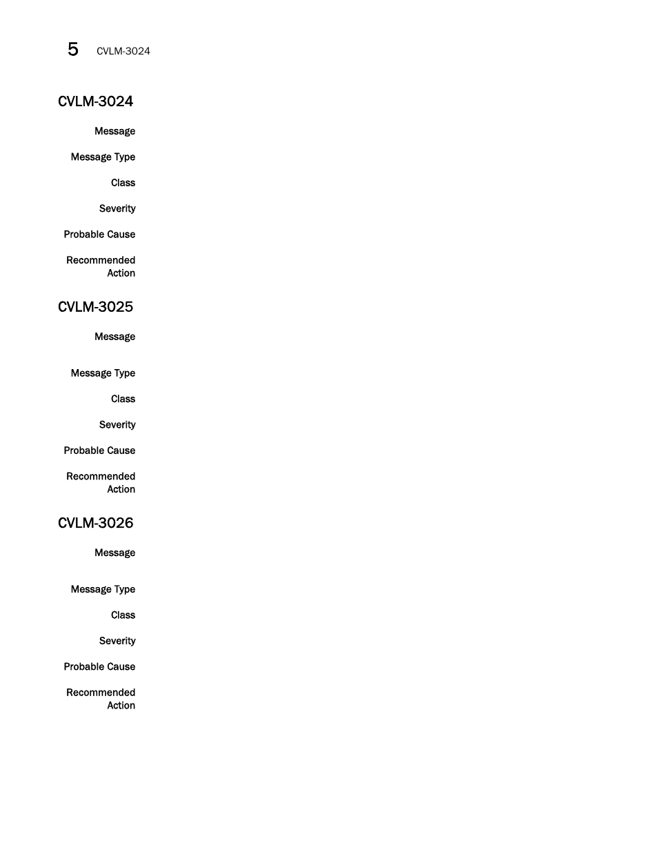 Cvlm-3024, Cvlm-3025, Cvlm-3026 | Brocade Fabric OS Message Reference (Supporting Fabric OS v7.3.0) User Manual | Page 314 / 1008
