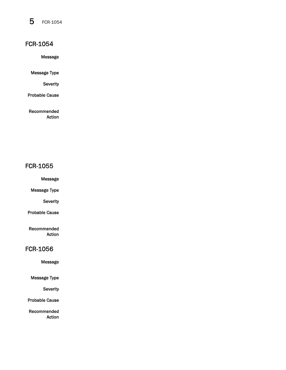 Fcr-1054, Fcr-1055, Fcr-1056 | Brocade Fabric OS Message Reference (Supporting Fabric OS v7.3.0) User Manual | Page 416 / 1008