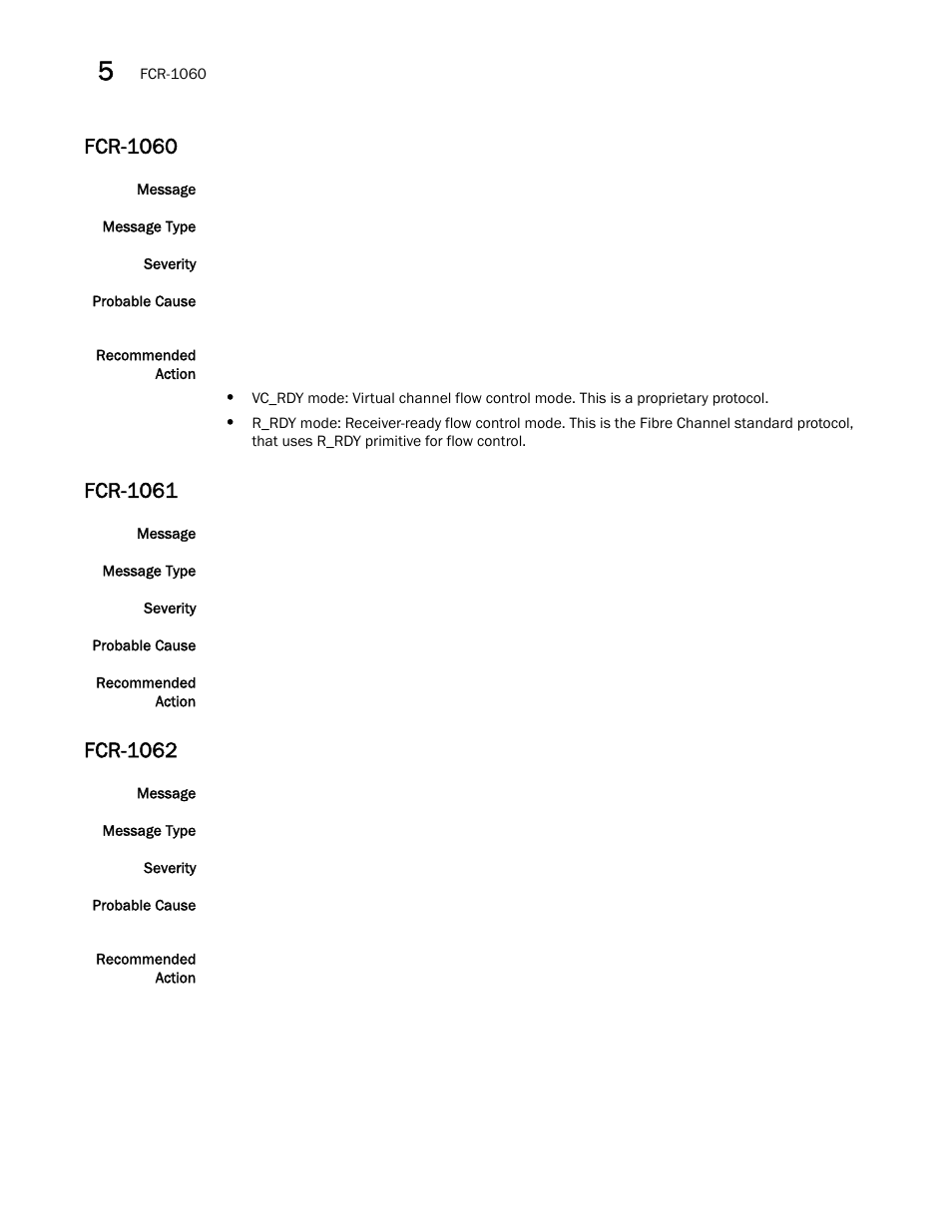 Fcr-1060, Fcr-1061, Fcr-1062 | Brocade Fabric OS Message Reference (Supporting Fabric OS v7.3.0) User Manual | Page 418 / 1008