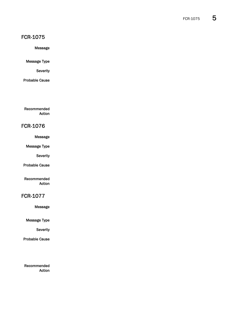 Fcr-1075, Fcr-1076, Fcr-1077 | Brocade Fabric OS Message Reference (Supporting Fabric OS v7.3.0) User Manual | Page 423 / 1008